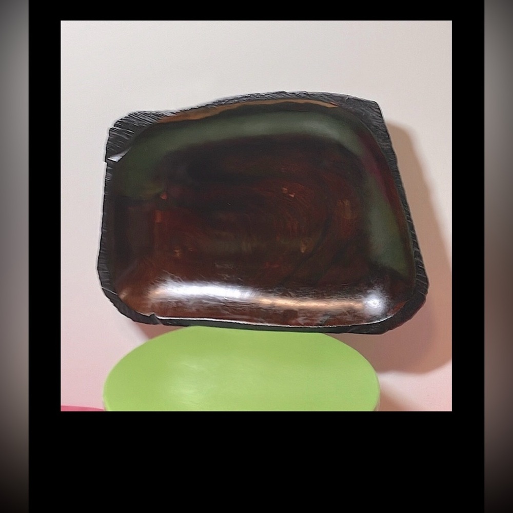 Vintage Hand Crafted Hard Wood serving platter from Pier 1 Imports in dark brown